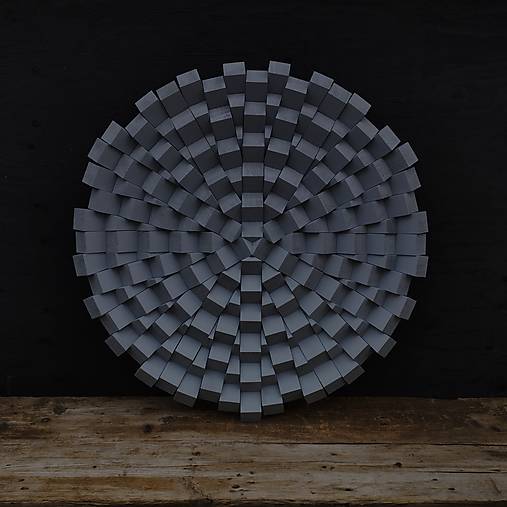 Geometrický obraz zo smrekového dreva Unique Grey Edition
