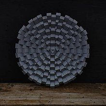 Dekorácie - Geometrický obraz zo smrekového dreva Unique Grey Edition - 15572110_
