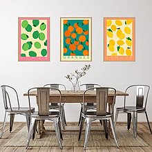 Grafika - Limetky retro farebný minimalistický print (plagát) (Set 3 - Limes + Lemons + Oranges plagáty A4 vytlačené) - 15572159_