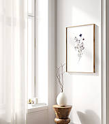 Grafika - Akvarelový art print na stenu - Fialové lúčne kvety - 15571776_
