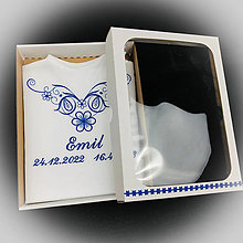 Detské oblečenie - Košieľka na krst  k07 tmavá modrá  v darčekovom balení - 15572865_