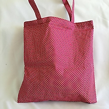 Nákupné tašky - Bavlnená nákupná taška (Bordová s bodkami) - 15574194_