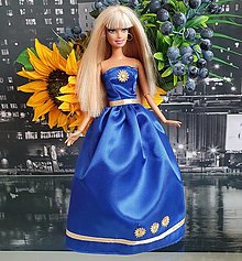 Hračky - Modré spoločenské šaty pre Barbie - 15574435_