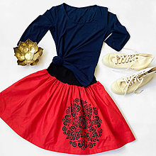 Sukne - Červená sukňa s mandalou - 15573501_