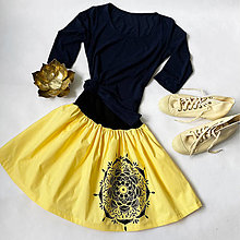 Sukne - Žltá sukňa s mandalou - 15573560_