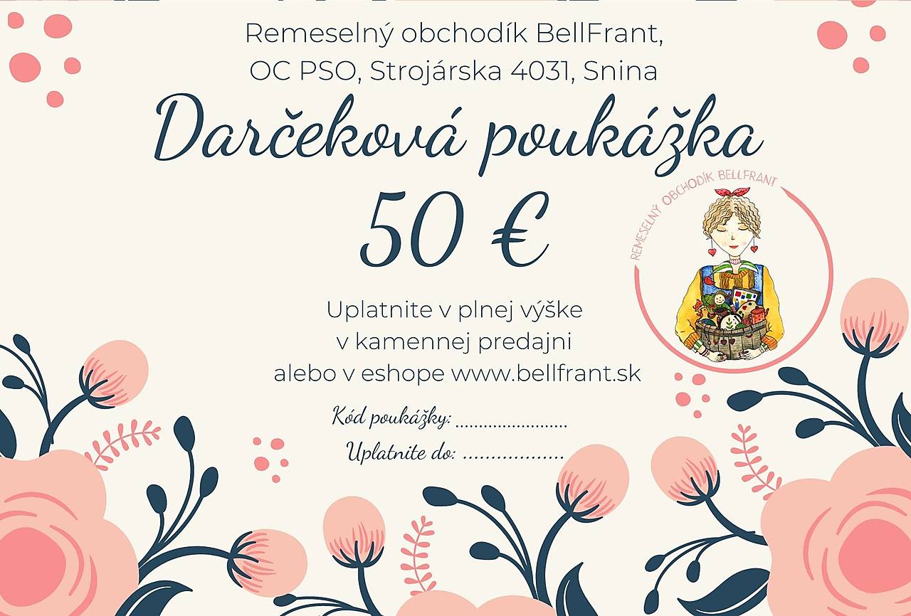 Darčeková poukážka 50 €