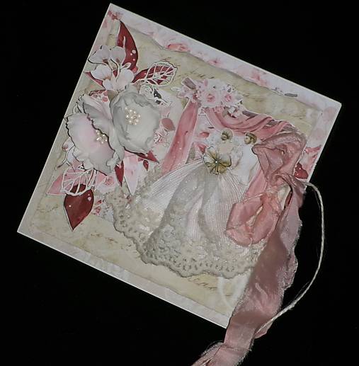 Papiernictvo - Pohľadnica/blahoželanie svadobné v krabičke vhodné aj na darovanie peňažného daru - 15576006_