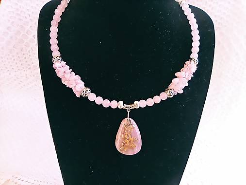 Luxusný náhrdelník-Quartz (Ruženín)