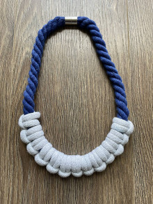 Náhrdelníky - Macramé náhrdelník II. (Modrá) - 15575667_