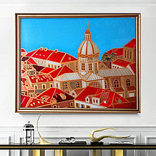 Obrazy - Zlaté mesto - maľované na skle - 15574952_