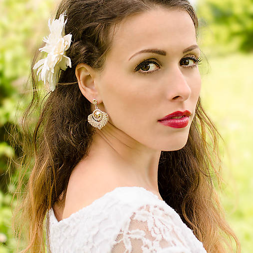 šité náušnice V RÍŠI SNOV (LG - pozlátené 24kt Au)