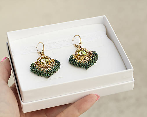 šité náušnice V RÍŠI SNOV (LG - pozlátené 24kt Au)