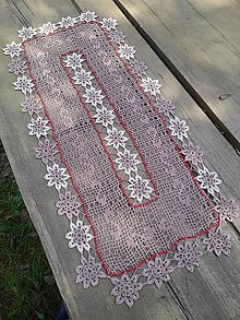 Úžitkový textil - háčkovaný obrus "čokoládové kvetinky" - 15577514_