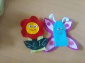Hračky - Motýlik a kvetinka- prstové bábky - 15576983_