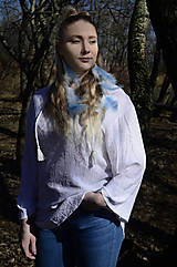 Náušnice - Tyrkysové boho náušnice s pierkami - 15576976_