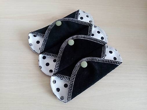 Úžitkový textil - EKO Lady Mini intimka - Dots/black sada 3 kusov - 15578496_