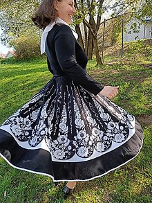 Sukne - Sukňa dámska kruhová čierno - biela - 15576860_