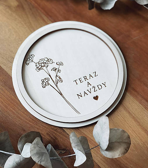 Prstene - Tanierik na obrúčky gypsomylka - teraz a navždy  - 15580232_