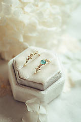 Prstene - Zlatý prsteň s akvamarínom - Bokeh Gold Aqua - 15579228_