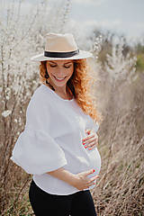 Oblečenie na dojčenie - Mušelínová blúzka na dojčenie s PUFF rukávom - biela - 15579891_