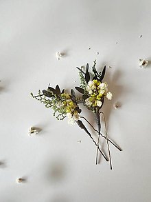 Ozdoby do vlasov - Kvetinová vlásenka "dotkni sa dúhy"  (Zeleno-biela) - 15581496_