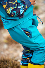 Detské oblečenie - softshell nohavice dino - 15579584_