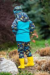 Detské oblečenie - softshell nohavice dino klasický strih - 15579596_