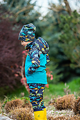 Detské oblečenie - prechodná softshell bunda dino užšia - 15579678_