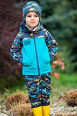 Detské oblečenie - prechodná softshell bunda dino užšia - 15579681_