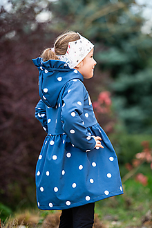Detské oblečenie - Kabátik bodka modrý (122) - 15579767_