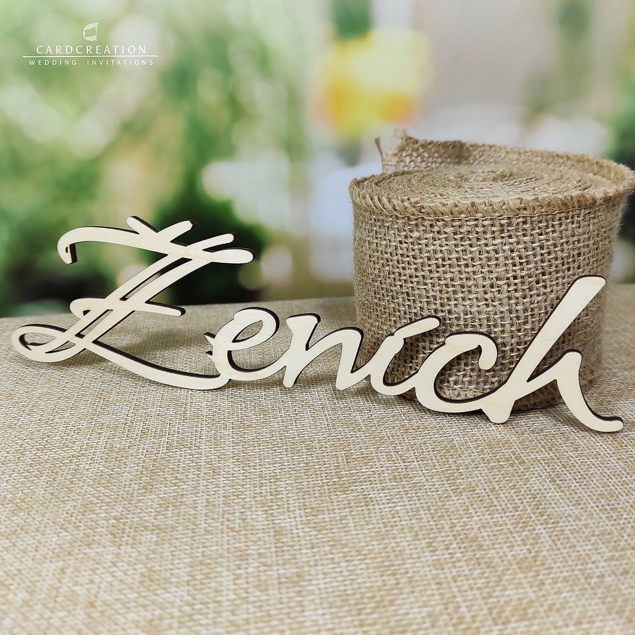 Drevené svadobné menovky 