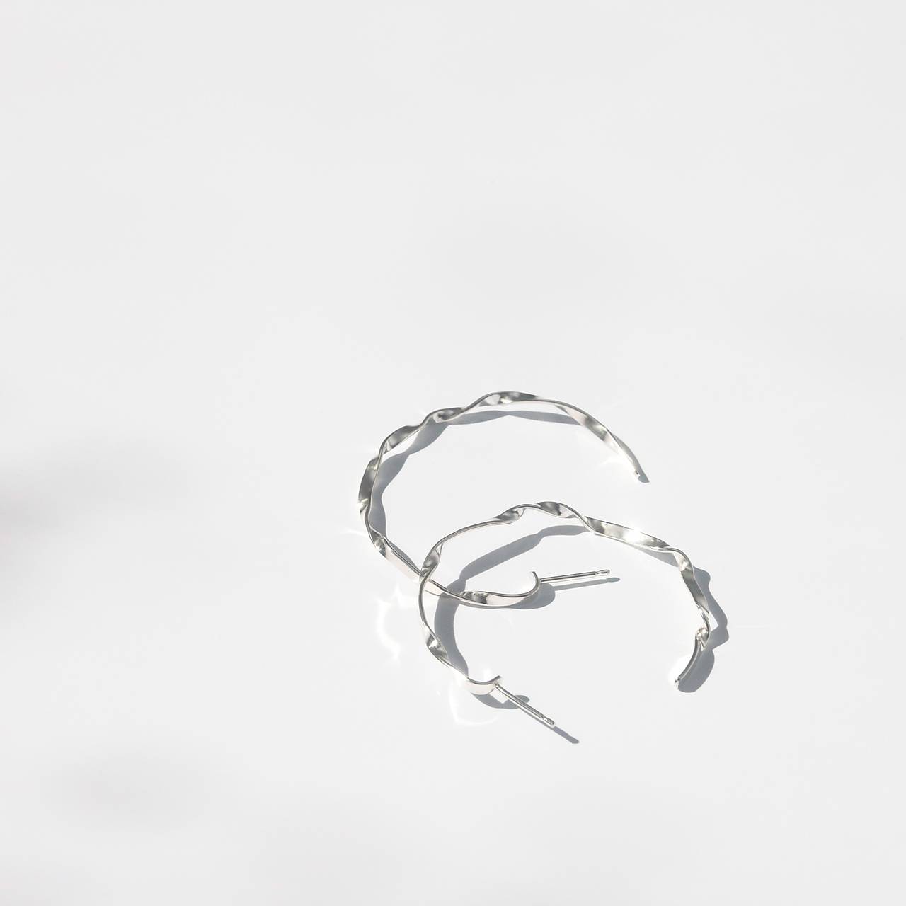 náušnice STUHA 04 striebro (veľkosť XL)