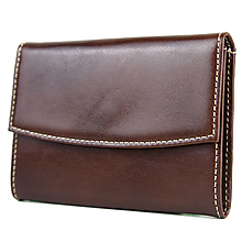 Peňaženky - Malá dámska kožená peňaženka na mince v hnedej farbe - 15583555_