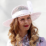 Čiapky, čelenky, klobúky - Eiko - ružový slamený klobúk - 15584620_