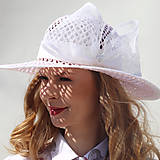 Čiapky, čelenky, klobúky - Eiko - ružový slamený klobúk - 15584622_