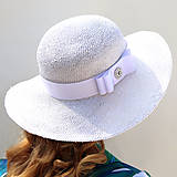Čiapky, čelenky, klobúky - Saori - biely klobúk - 15584642_