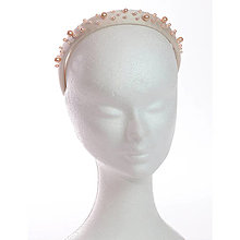 Ozdoby do vlasov - Perly - hodvábna čelenka, ružová - 15581753_
