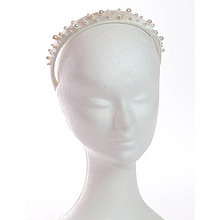 Ozdoby do vlasov - Perly - hodvábna čelenka, slonovinová biela - 15581755_