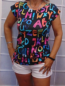 Topy, tričká, tielka - Tričko - barevná abeceda XS - XXXL - 15581909_