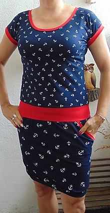 Šaty - Šaty malé a velké kotvičky XS - XXXL - 15584786_
