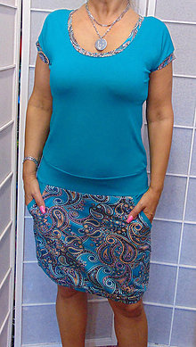 Šaty - Šaty kašmírový vzor na smaragdové XS - XXXL - 15584809_