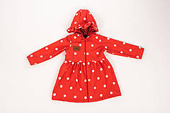 Detské oblečenie - prechodný softshell kabátik bodka červený - 15581864_