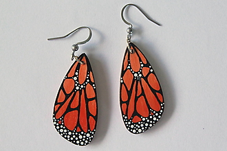 Náušnice - Na krídlach motýlích.. (Oranžové) - 15584354_