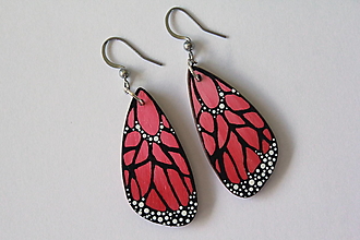 Náušnice - Na krídlach motýlích.. (Ružové) - 15584411_