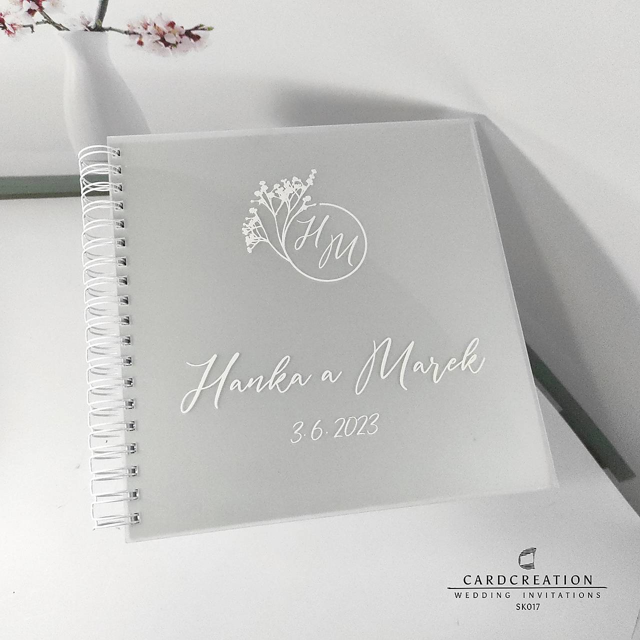 Svadobná kniha hostí transparentný dymový akryl SK017