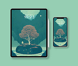 Grafika - WALLPAPER/POSTER A4 - Orient - pozadie/tapeta na mobil alebo tablet (Orient strom) - 15584600_