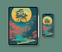 Grafika - WALLPAPER/POSTER A4 - Orient - pozadie/tapeta na mobil alebo tablet (Orient rieka) - 15584631_