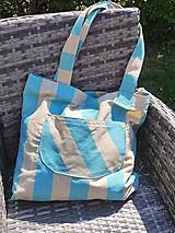 Nákupné tašky - Plátnená pruhovaná taška - 15582754_