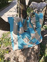 Nákupné tašky - Plátnená pruhovaná taška - 15582757_