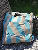 Nákupné tašky - Plátnená pruhovaná taška - 15582766_